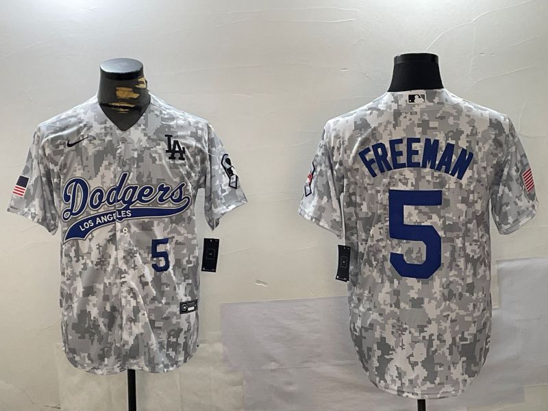 Men Los Angeles Dodgers #5 Freeman Camo Joint Name 2024 Nike MLB Jersey style 4->los angeles dodgers->MLB Jersey